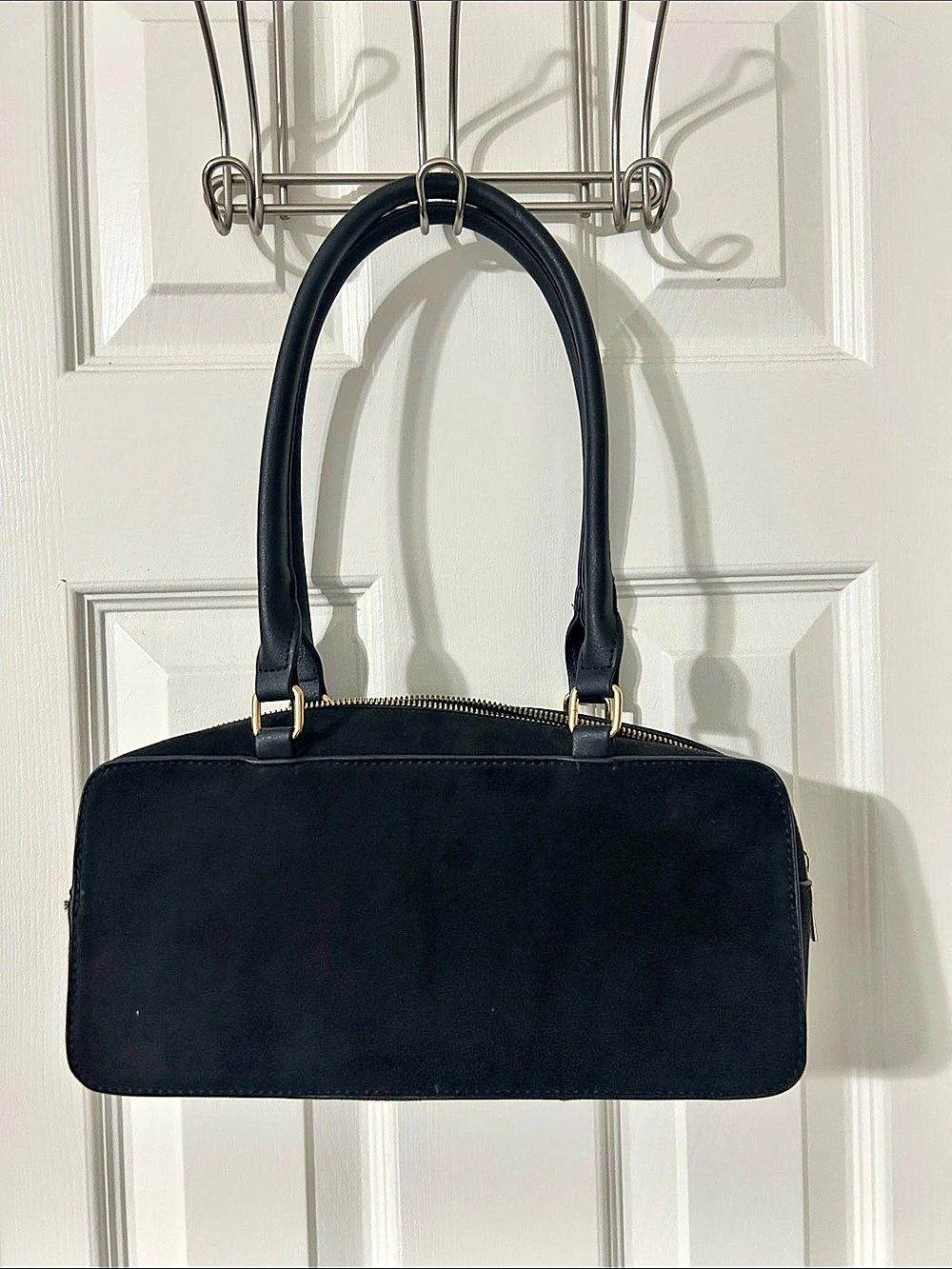 Black suede Satchel